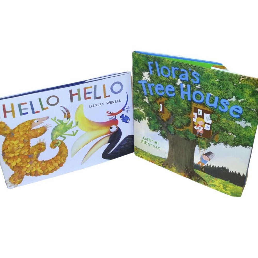 Lot Of 2 Books “Hello‎ Hello” & “Flora’s Tree House”Poetry Books for Kids Learn